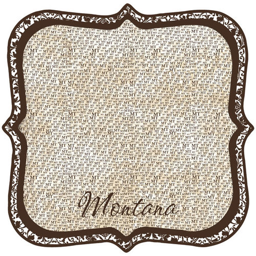 Scrapbook Customs - United States Collection - Montana - 12 x 12 Die Cut Paper - State Shape