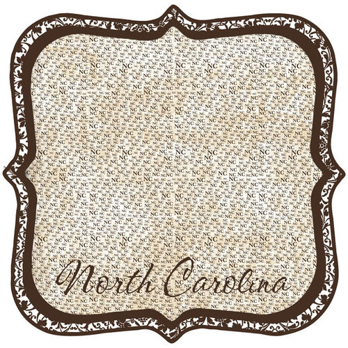 Scrapbook Customs - United States Collection - North Carolina - 12 x 12 Die Cut Paper - State Shape