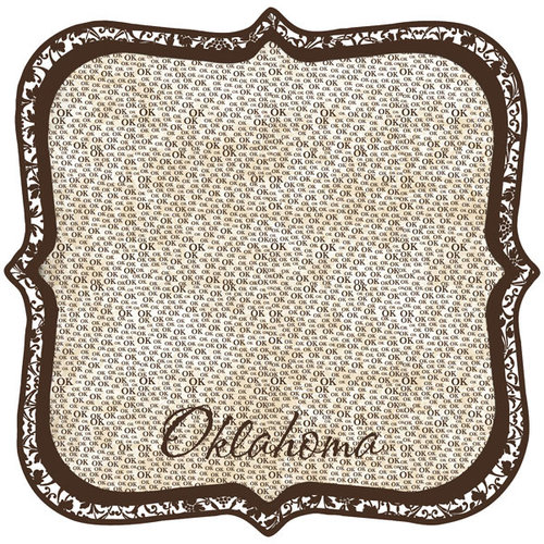 Scrapbook Customs - United States Collection - Oklahoma - 12 x 12 Die Cut Paper - State Shape
