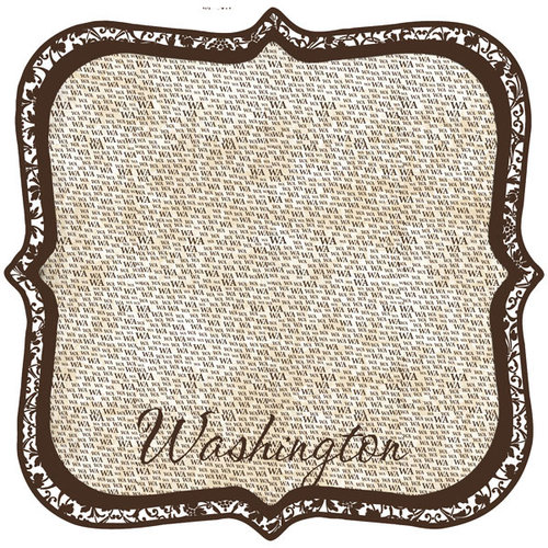 Scrapbook Customs - United States Collection - Washington - 12 x 12 Die Cut Paper - State Shape