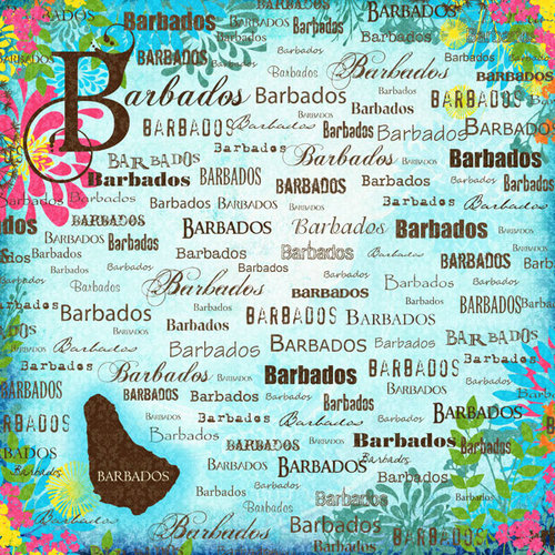 Scrapbook Customs - World Collection - Barbados - 12 x 12 Paper - Paradise