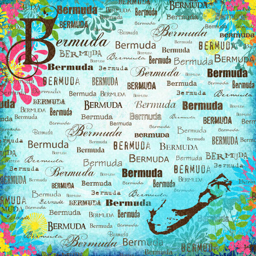 Scrapbook Customs - World Collection - Bermuda - 12 x 12 Paper - Paradise