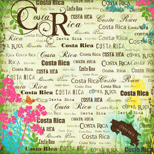 Scrapbook Customs - World Collection - Costa Rica - 12 x 12 Paper - Paradise