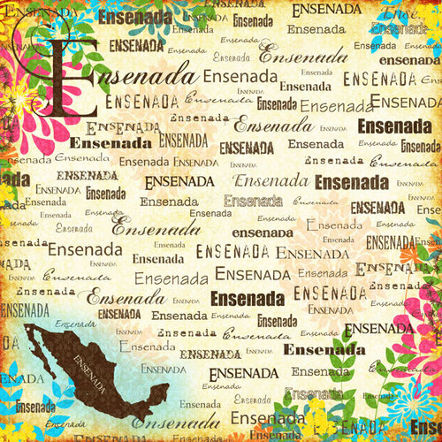 Scrapbook Customs - World Collection - Mexico - 12 x 12 Paper - Ensenada - Paradise