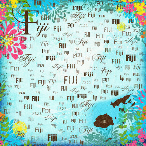 Scrapbook Customs - World Collection - Fiji - 12 x 12 Paper - Paradise