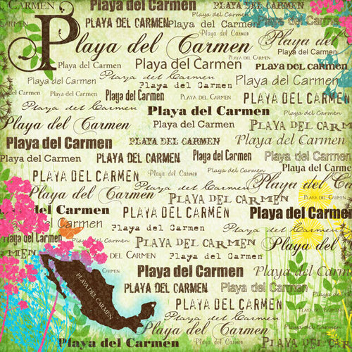 Scrapbook Customs - World Collection - Mexico - 12 x 12 Paper - Playa del Carmen - Paradise