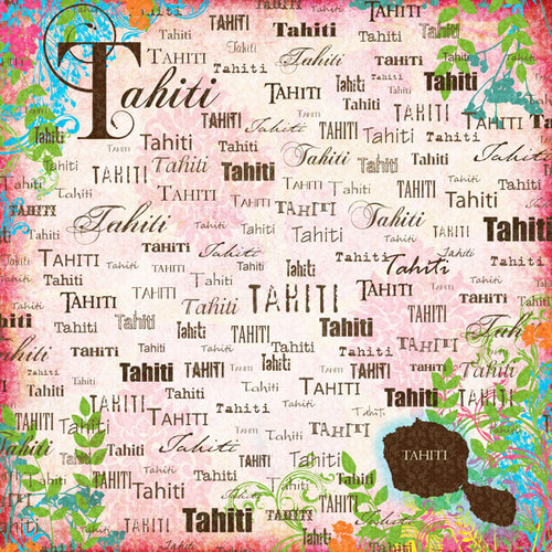 Scrapbook Customs - World Collection - Tahiti - 12 x 12 Paper - Paradise