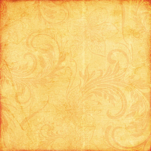 Scrapbook Customs - Travel Collection - 12 x 12 Paper - Paradise - Orange Flourish