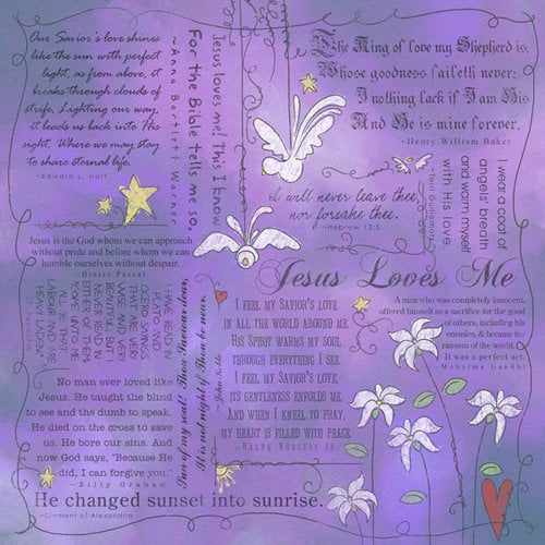 Scrapbook Customs - Religious Collection - 12 x 12 Single Sided Paper - Jesus Loves Me