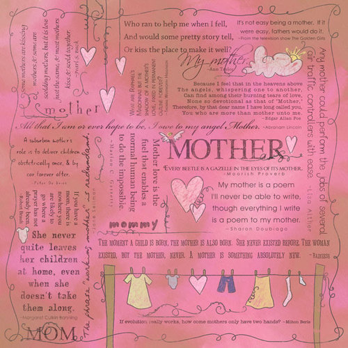Scrapbook Customs - Religious Collection - 12 x 12 Paper - Quotes - Mother