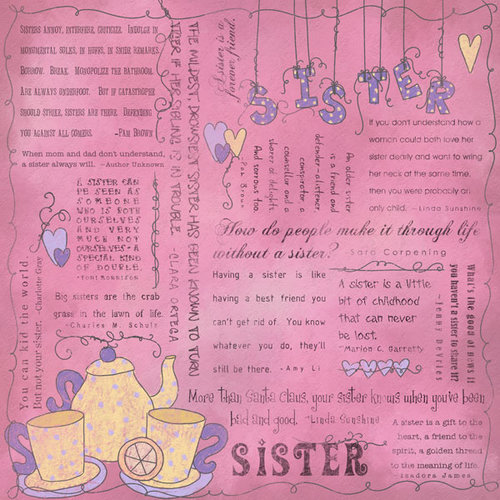 Scrapbook Customs - Religious Collection - 12 x 12 Paper - Quotes - Sister