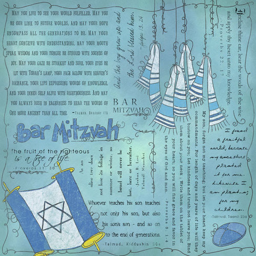 Scrapbook Customs - Religious Collection - 12 x 12 Paper - Quotes - Bar Mitzvah