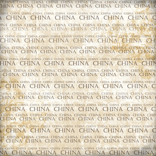 Scrapbook Customs - World Collection - China - 12 x 12 Paper - Explore Cream