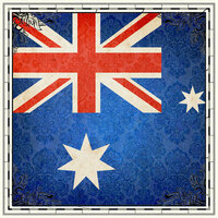 Scrapbook Customs - 12 x 12 Paper - Australia Sightseeing Flag