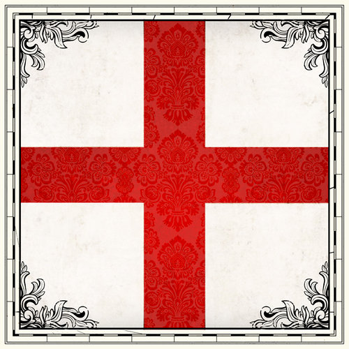 Scrapbook Customs - 12 x 12 Paper - England Sightseeing Flag