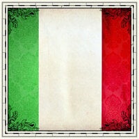 Scrapbook Customs - 12 x 12 Single Sided Paper - Italy Sightseeing Flag