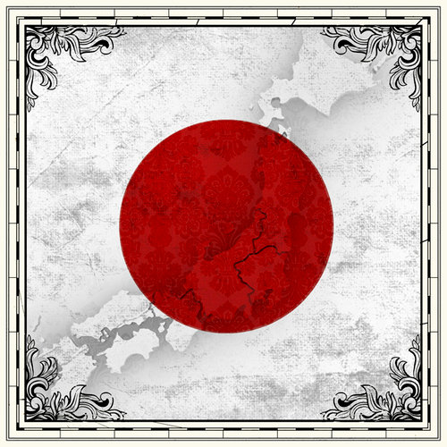Scrapbook Customs - 12 x 12 Paper - Japan Sightseeing Flag