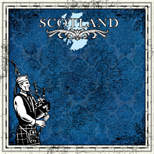 Scrapbook Customs - 12 x 12 Paper - Scotland Sightseeing