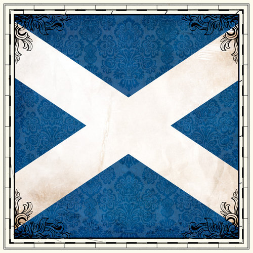 Scrapbook Customs - 12 x 12 Paper - Scotland Sightseeing Flag