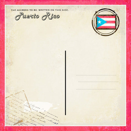 Scrapbook Customs - 12 x 12 Paper - Puerto Rico - Paradise Vintage Companion