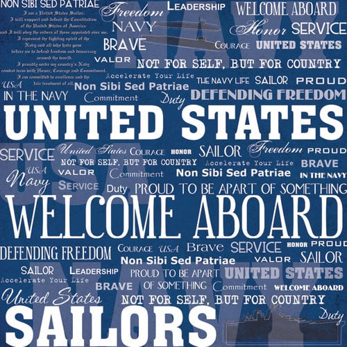 Scrapbook Customs - United States Military Collection - 12 x 12 Single Sided Paper - Navy Live For