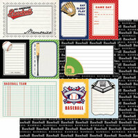Scrapbook Customs - Sports Pride Collection - 12 x 12 Double Sided Paper - Baseball - Journal