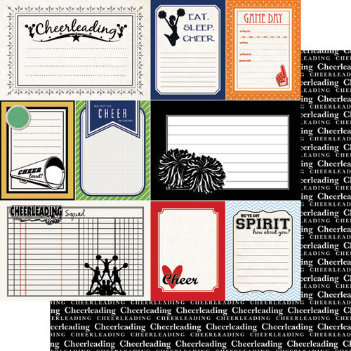 Scrapbook Customs - Sports Pride Collection - 12 x 12 Double Sided Paper - Cheerleading - Journal