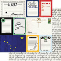Scrapbook Customs - Vintage Travel Photo Journaling Collection - 12 x 12 Double Sided Paper - Alaska - Journal
