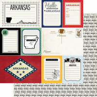 Scrapbook Customs - Vintage Travel Photo Journaling Collection - 12 x 12 Double Sided Paper - Arkansas - Journal
