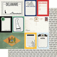 Scrapbook Customs - Vintage Travel Photo Journaling Collection - 12 x 12 Double Sided Paper - Delaware - Journal