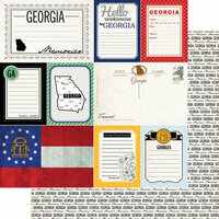 Scrapbook Customs - Vintage Travel Photo Journaling Collection - 12 x 12 Double Sided Paper - Georgia - Journal