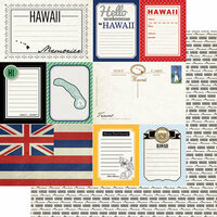Scrapbook Customs - Vintage Travel Photo Journaling Collection - 12 x 12 Double Sided Paper - Hawaii - Journal