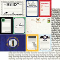 Scrapbook Customs - Vintage Travel Photo Journaling Collection - 12 x 12 Double Sided Paper - Kentucky - Journal