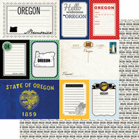 Scrapbook Customs - Vintage Travel Photo Journaling Collection - 12 x 12 Double Sided Paper - Oregon - Journal