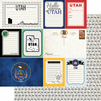 Scrapbook Customs - Vintage Travel Photo Journaling Collection - 12 x 12 Double Sided Paper - Utah - Journal