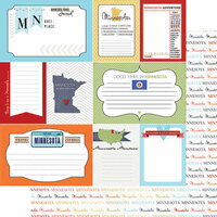 Scrapbook Customs - Travel Photo Journaling Collection - 12 x 12 Double Sided Paper - Minnesota - Journal