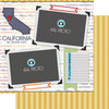 Scrapbook Customs - Travel Photo Journaling Collection - 12 x 12 Double Sided Paper - California - Quick Page Journal