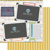 Scrapbook Customs - Travel Photo Journaling Collection - 12 x 12 Double Sided Paper - Colorado - Quick Page Journal