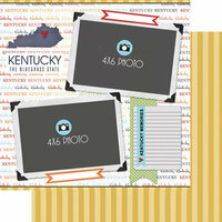Scrapbook Customs - Travel Photo Journaling Collection - 12 x 12 Double Sided Paper - Kentucky - Quick Page Journal