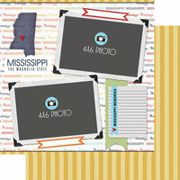 Scrapbook Customs - Travel Photo Journaling Collection - 12 x 12 Double Sided Paper - Mississippi - Quick Page Journal