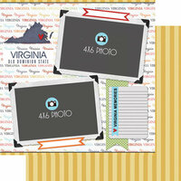 Scrapbook Customs - Travel Photo Journaling Collection - 12 x 12 Double Sided Paper - Virginia - Quick Page Journal