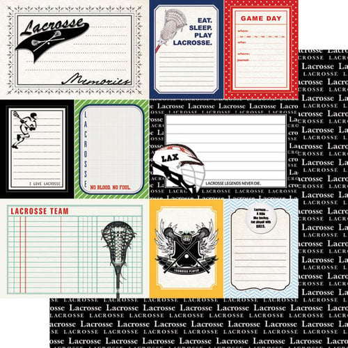 Scrapbook Customs - Sports Pride Collection - 12 x 12 Double Sided Paper - Lacrosse - Journal