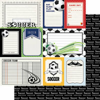 Scrapbook Customs - Sports Pride Collection - 12 x 12 Double Sided Paper - Soccer - Journal