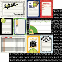 Scrapbook Customs - Sports Pride Collection - 12 x 12 Double Sided Paper - Softball - Journal