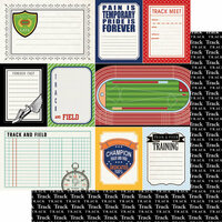 Scrapbook Customs - Sports Pride Collection - 12 x 12 Double Sided Paper - Track and Field - Journal