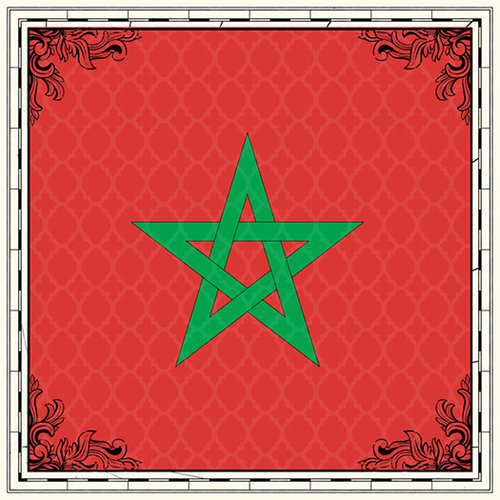 Scrapbook Customs - 12 x 12 Paper - Morocco - Sightseeing Flag