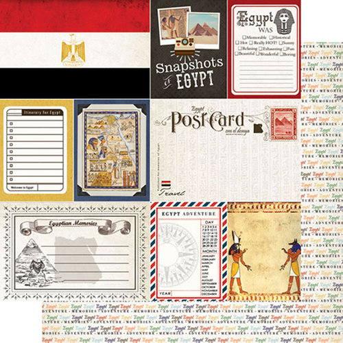 Scrapbook Customs - Travel Photo Journaling Collection - 12 x 12 Double Sided Paper - Egypt