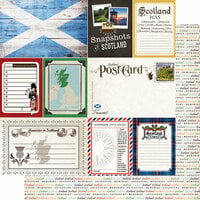 Scrapbook Customs - Travel Photo Journaling Collection - 12 x 12 Double Sided Paper - Scotland