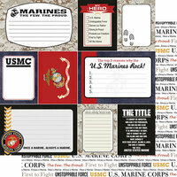 Scrapbook Customs - United States Military Collection - 12 x 12 Double Sided Paper - Marines