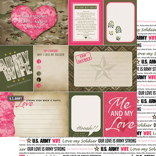 Scrapbook Customs - United States Military Collection - 12 x 12 Double Sided Paper - Army Wife